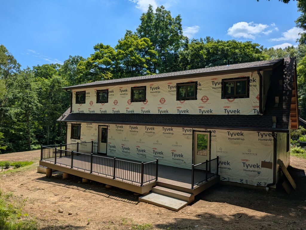 Exterior view of the Mianus River Gorge's new science center still under construction 
